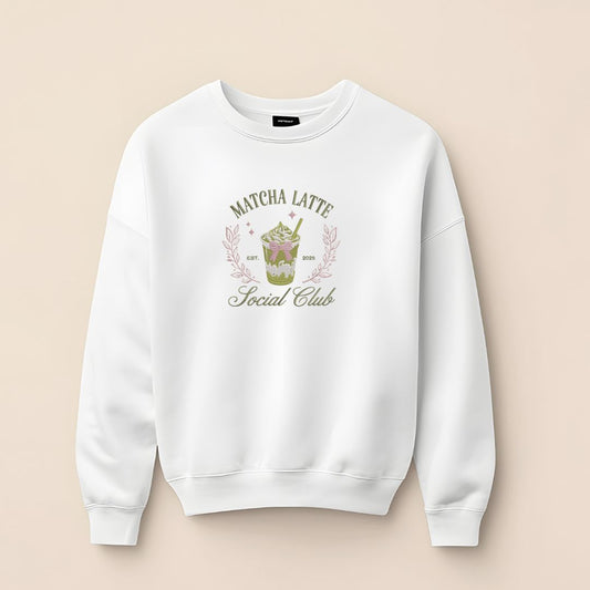 Sweat brodé, Matcha Latte