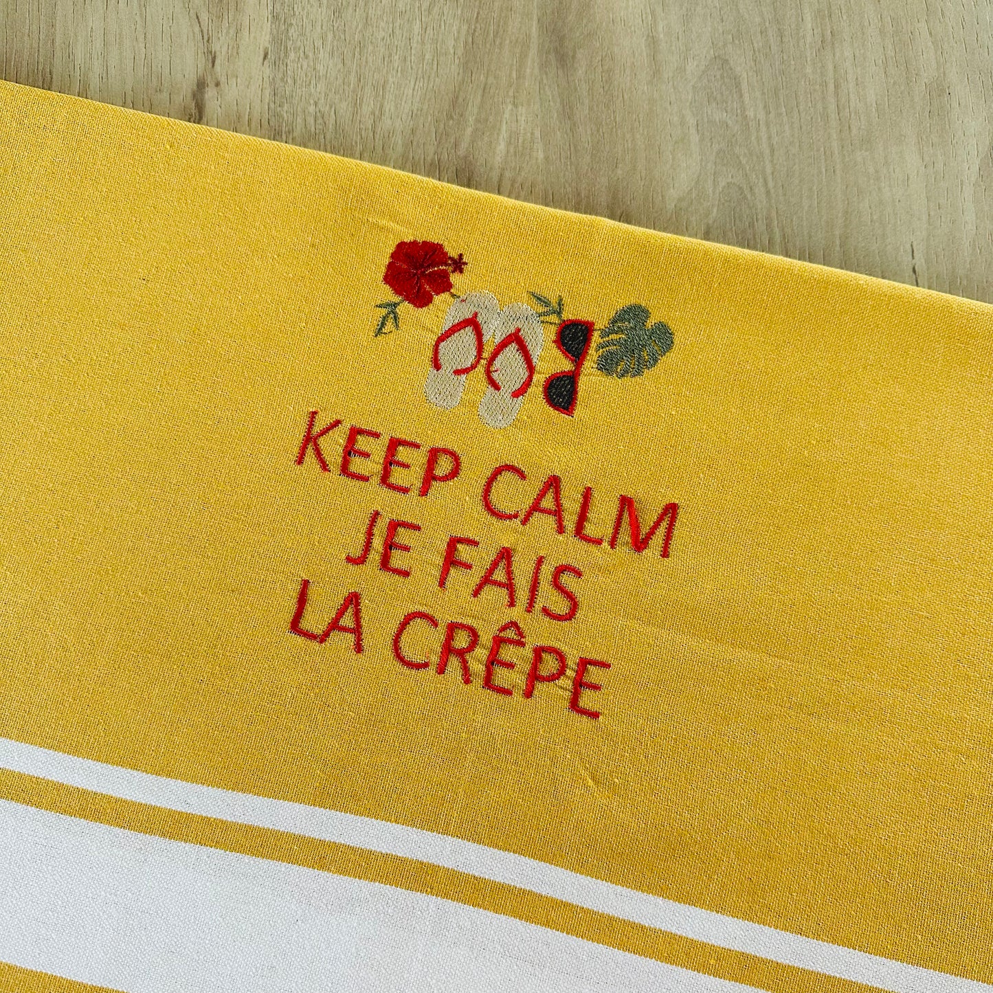 Fouta brodée, keep calm