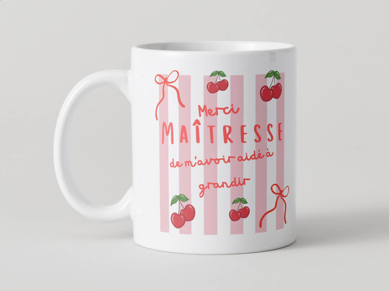 Mug, Merci Maîtresse Cerises