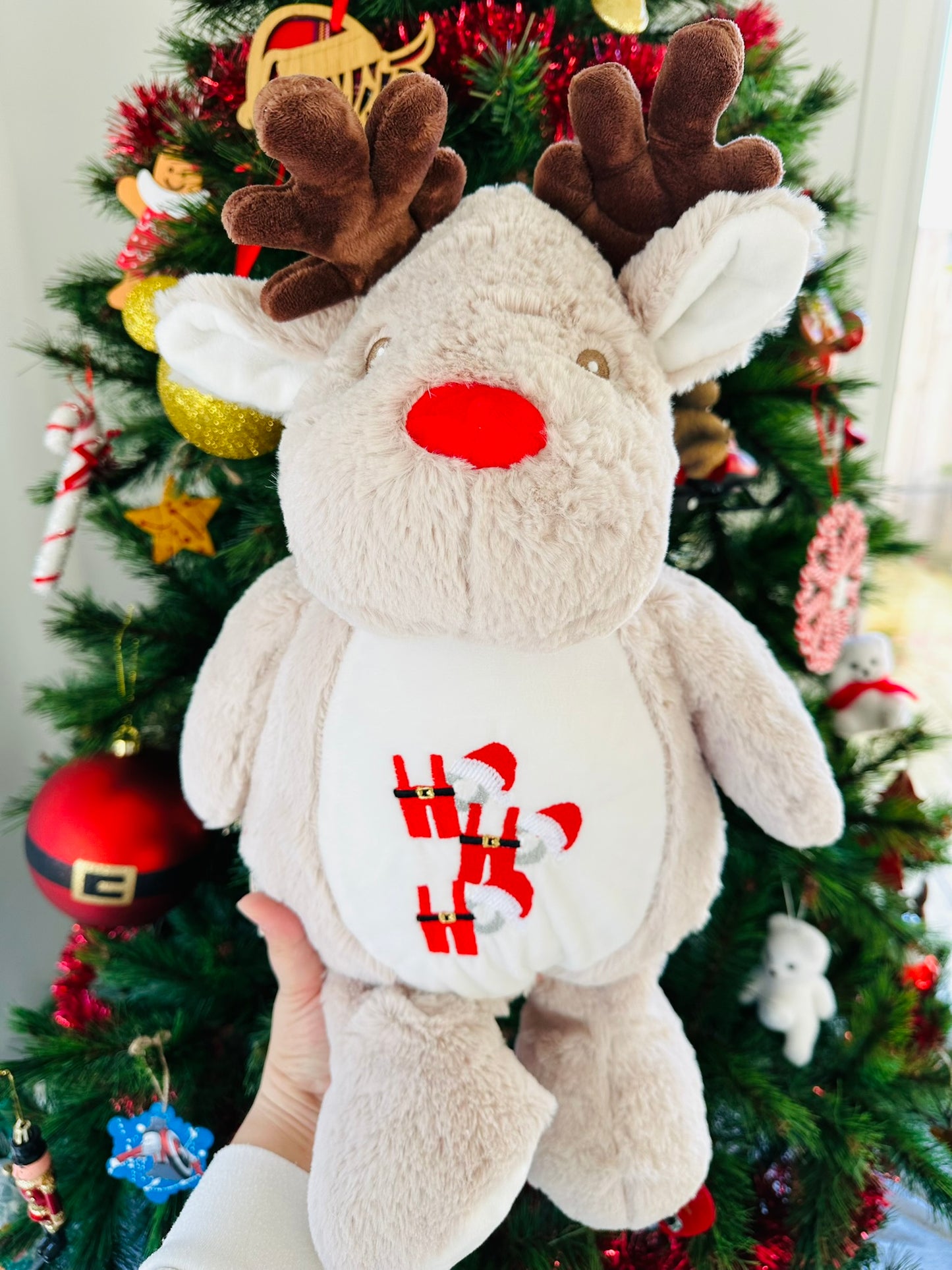 Vache, peluche brodée et personnalisée