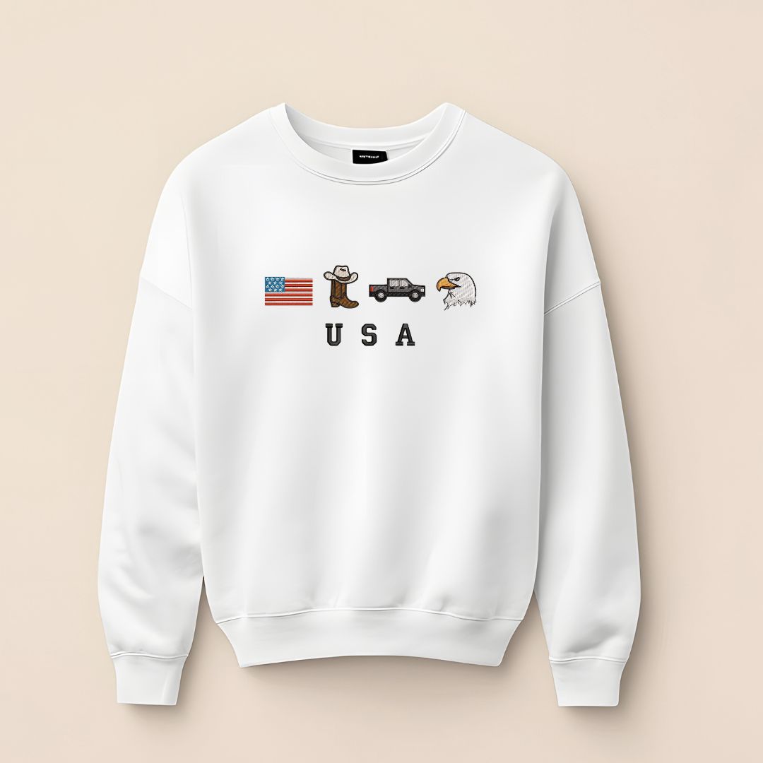 Sweat brodé, USA icons