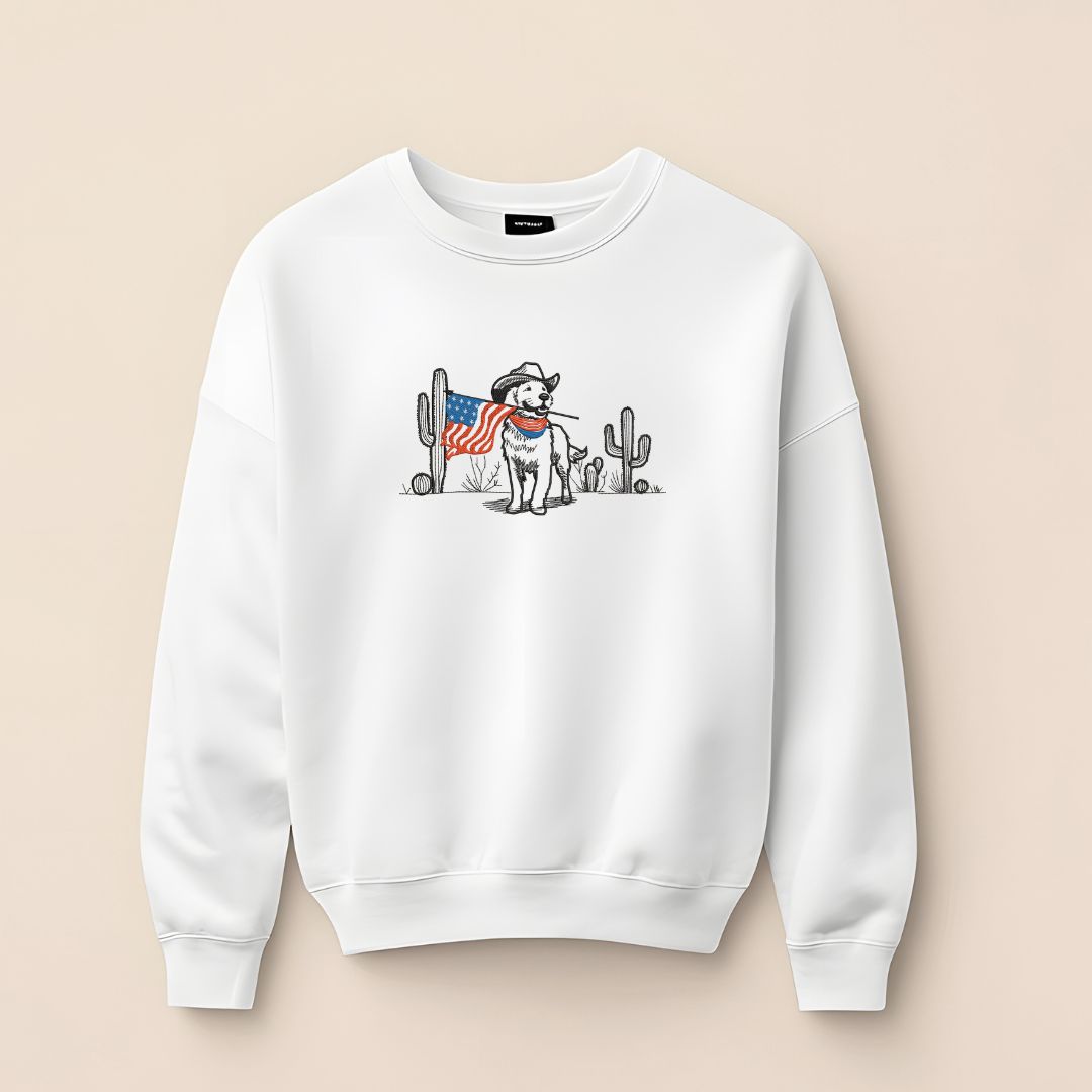 Sweat brodé, USA golden