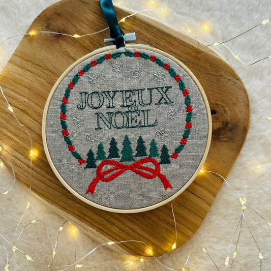 Boule de noël brodé "Couronne de Noël"