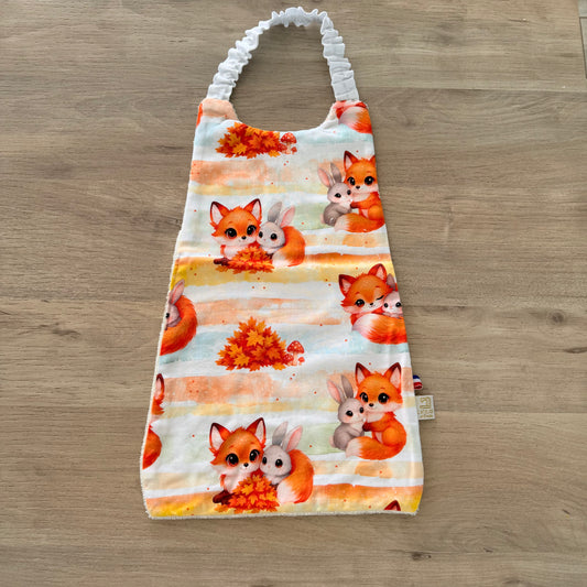 Bavoir maternelle, renard d'automne