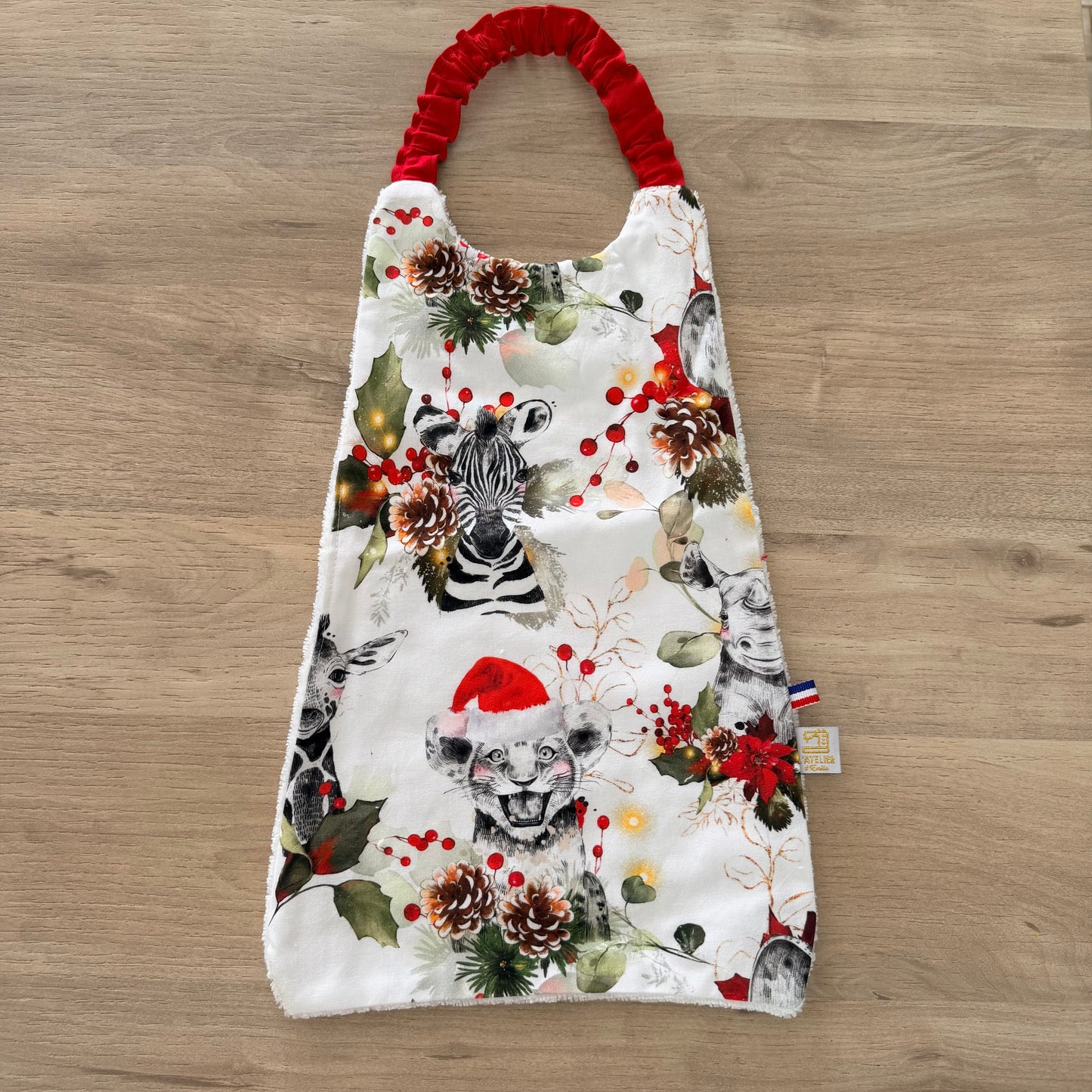 Bavoir maternelle, savane et noël