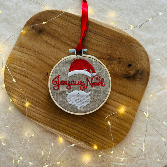 Boule de noël brodé "Joyeux Noël"
