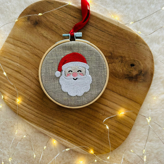 Boule de noël brodé "Père Noël"