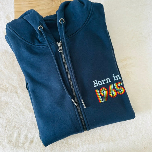 Veste zipée brodée, Born in ...