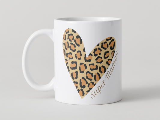 Mug, Coeur Léopard