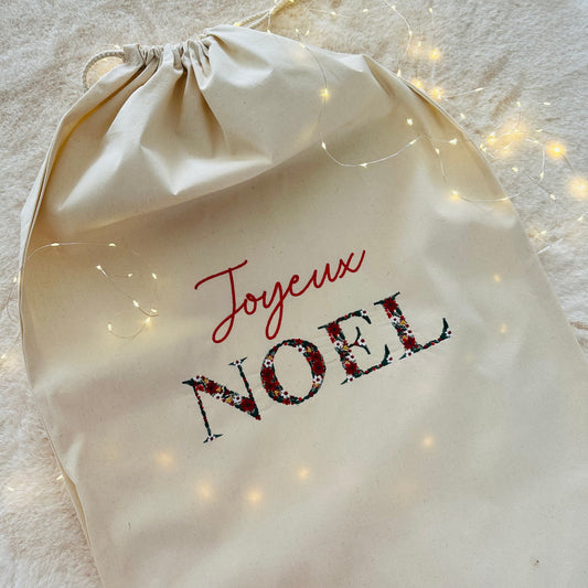 Hotte ou pochon de Noël "Joyeux Noël"