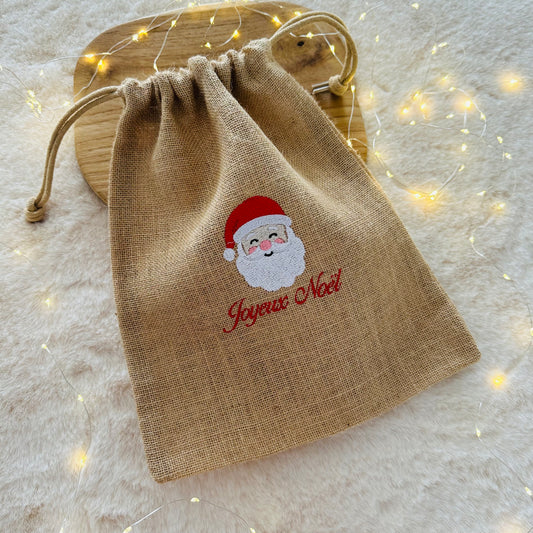 Hotte ou pochon de Noël "Père Noël"