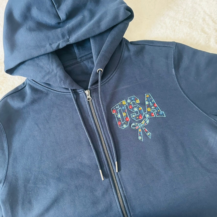 Veste zipée brodée, USA