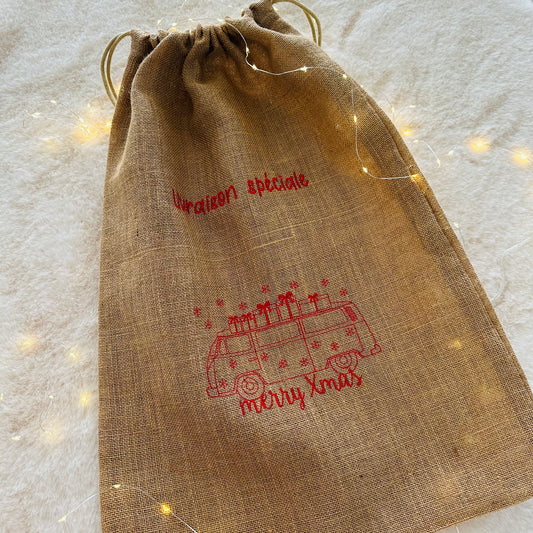 Hotte ou pochon de Noël "Van"